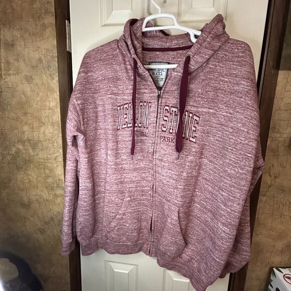 Cute Yellowstone National Park Jacket with Hood. Rose. Size X-Large. NWOT. - Picture 1 of 7